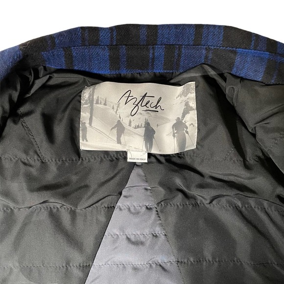 Aztech‎ Mountain Cobalt Blue Padded Flannel Over shirt XXL Wool Blend - Picture 7 of 9